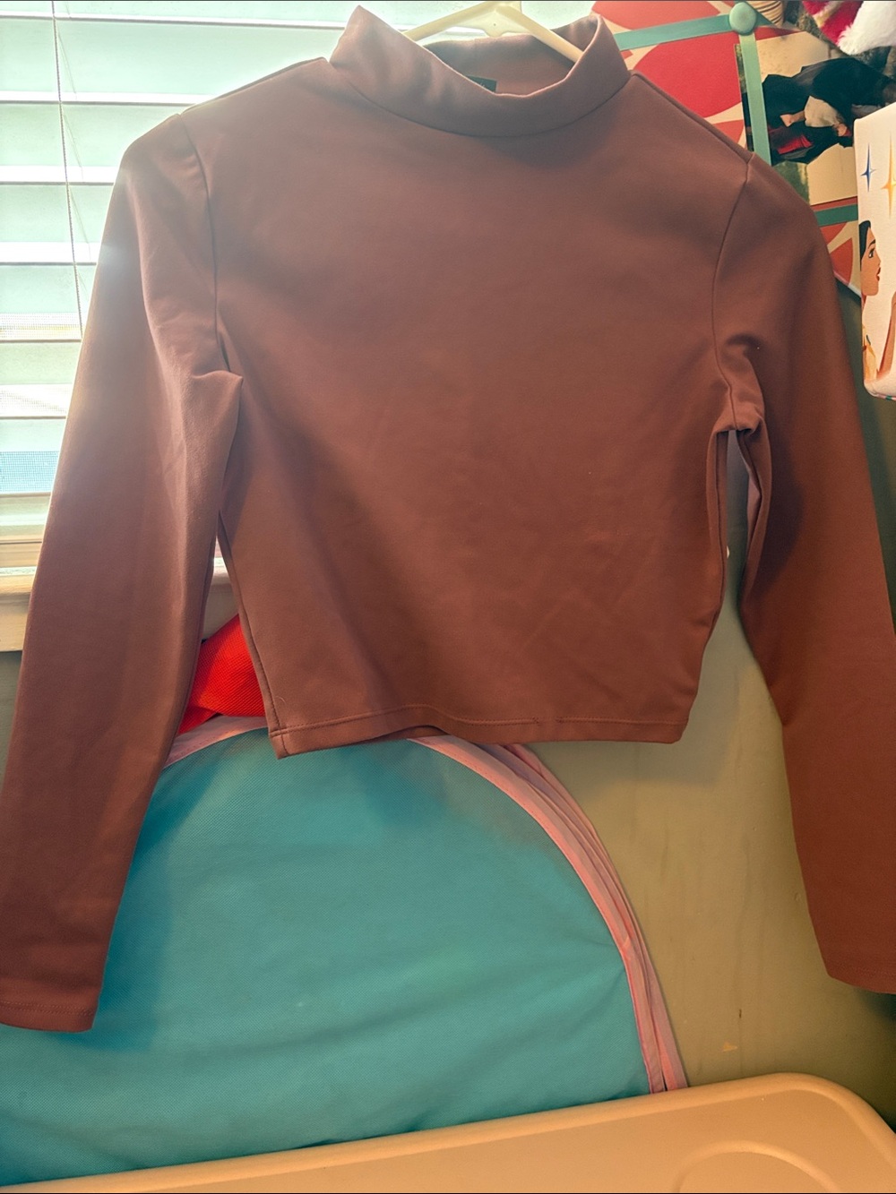 wild fable Mauve Cropped Mock Neck Top
